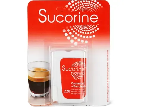 Sucorine · Pastilles édulcorantes · Cyclamate et saccharine 220 Tabl.