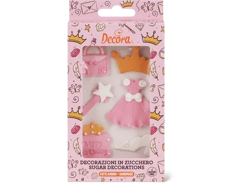 Decora · Décoration en sucre Princesse 6 pièces