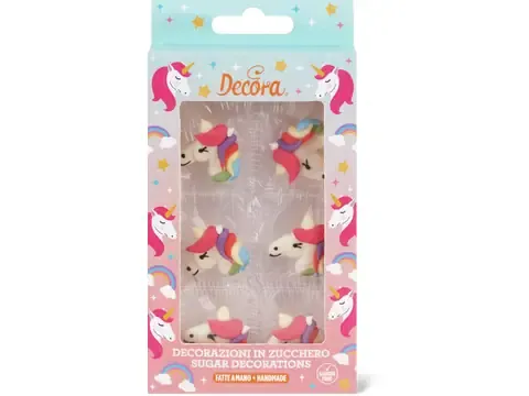Decora · Décor en sucre Licorne 6 pièces