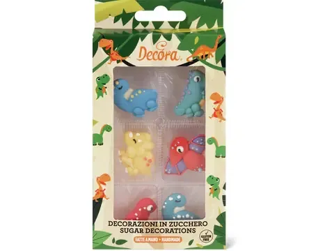 Decora · Décorations en sucre Dinosaure 6 pièces