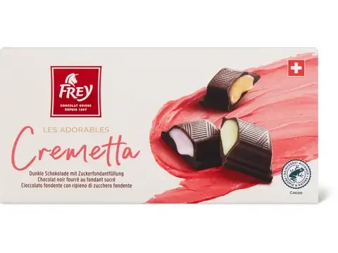 Frey Les Adorables · Cremetta · Chocolat noir fourré au fondant sucré 100g