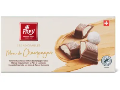 Frey Les Adorables · Marc de Champagne · Chocolat au lait fourré au Marc de Champagne 100g