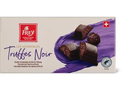 Frey Les Adorables · Truffes Noir · Chocolat noir fourré au kirsch 100g