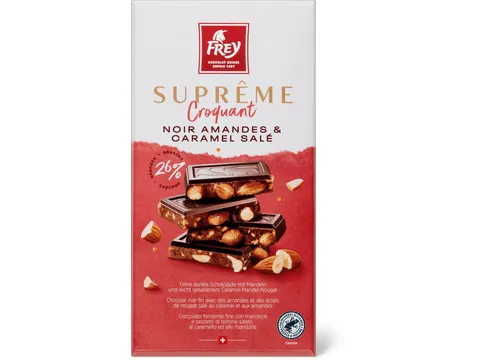 Frey Suprême  · Noir Amandes &amp; Caramel Salé 180g