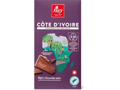 Frey · Côte d'Ivoire · 65% Chocolat Noir 100g