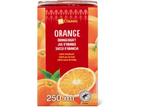 M-Classic · Jus d’orange · 100% jus de fruits 250ml