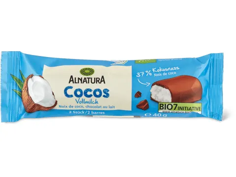 Alnatura · Barres · Bio, Cocos au chocolat au lait Alnatura 40g