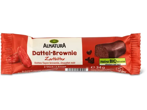 Alnatura · Barre · Bio, Dattes façon brownie, chocolat noir, végétalien 34g