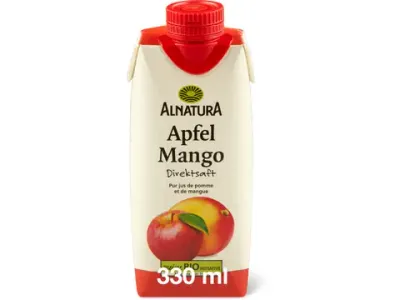 Jus de pomme et de mangue · Bio, Pur jus naturel, végétalie 330ml