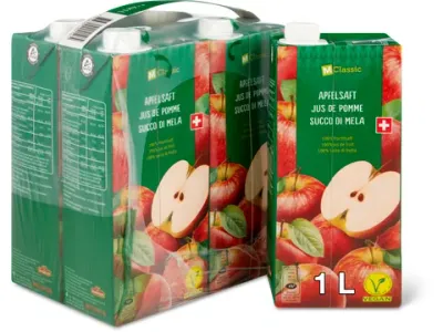 M-Classic · Jus de pomme · 100% jus de fruits, végétalien 4x1l