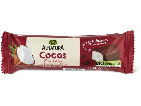 Alnatura · Barre · Bio, Noix de coco, chocolat noir 40g