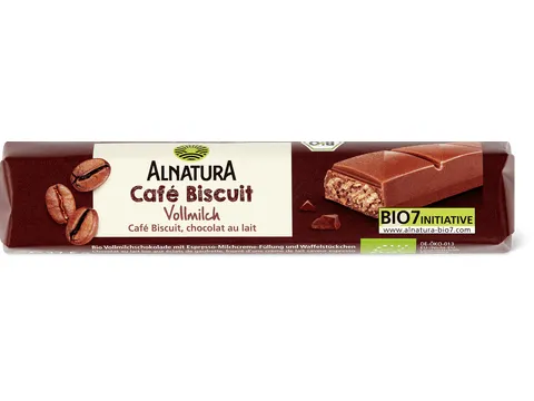 Alnatura · Barre · Bio, Café Biscuit, chocolat au lait 37.5g