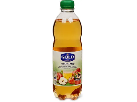 Jus de pomme filtré Gold · IP-SUISSE, gazéifié 500ml
