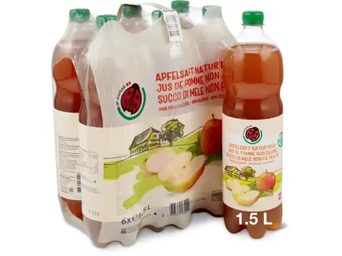 Jus de pomme non filtré · IP-SUISSE, non gazéifié 6x1.5l