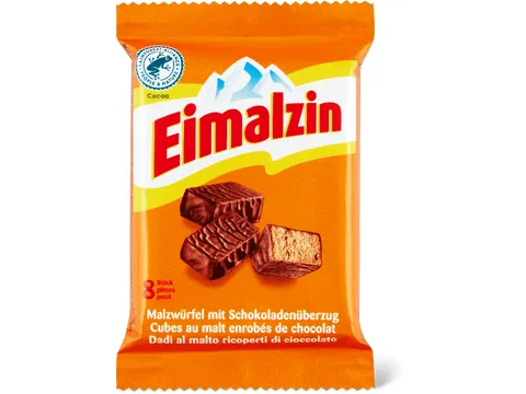 Eimalzin · Cubes au malt · enrobés de chocolat 60g