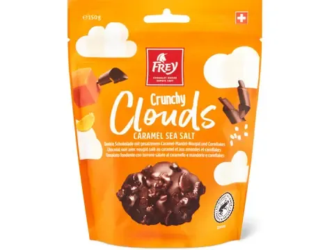 Frey · Crunchy Clouds · Caramel sea salt 150g