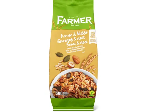 Farmer Classic · Muesli · Graines &amp; noix, Sans sucre ajouté, végétalien 500g