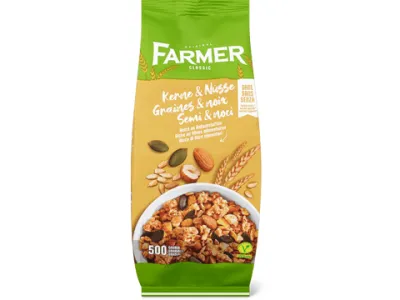 Farmer Classic · Muesli · Graines &amp; noix, Sans sucre ajouté, végétalien 500g