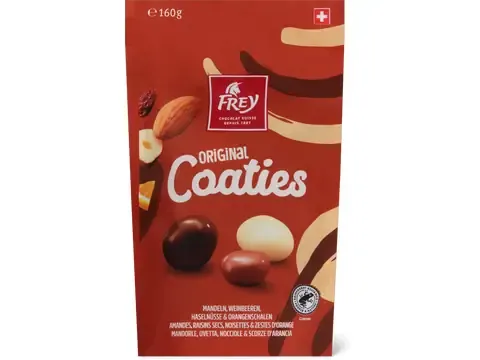 Frey · Original Coaties · Amandes, raisins secs, noisettes et écorces d’orange 160g