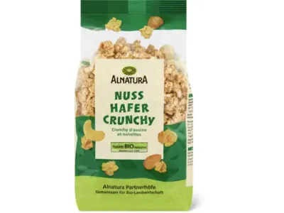 Alnatura · Muesli · Bio, Crunchy d’avoine et noisettes, végétalien 375g