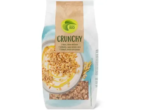 Muesli Crunchy · Bio, 7 céréales, sans raisins secs 500g