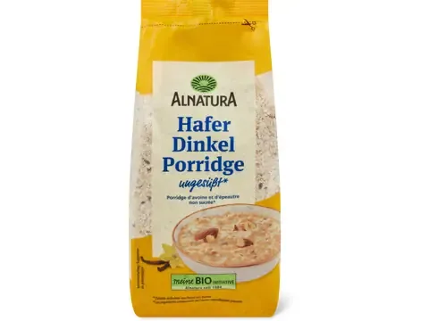 Alnatura · Porridge · Bio, avoine et épeautre non sucrée, Sans sucre ajouté 500g