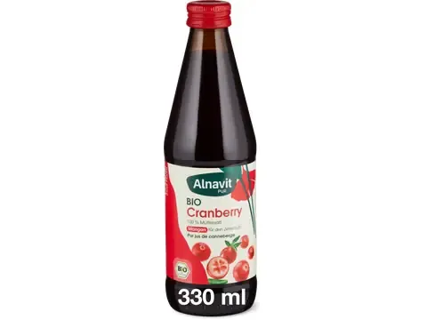 Alnavit · Cranberry · Bio, Pur jus, végétalien 330ml