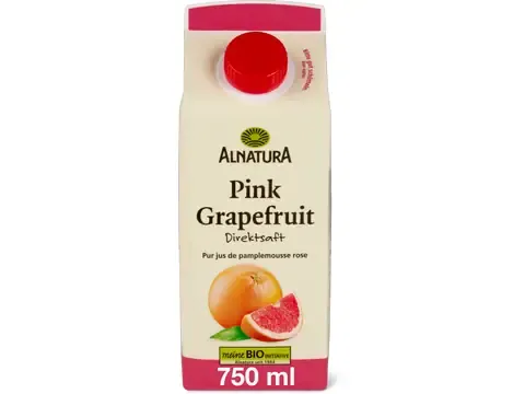 Alnatura · Pamplemousse rose · Bio, Pur jus, végétalien 750ml