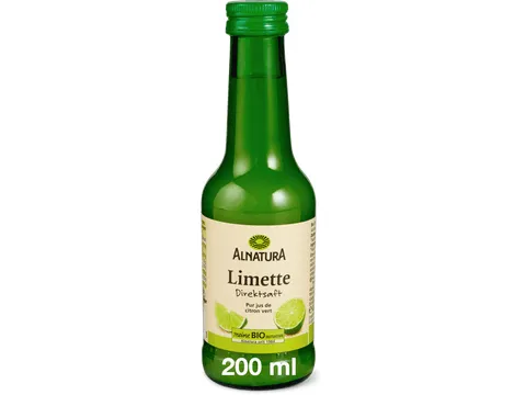 Alnatura · Jus de citron vert · Bio, Pur jus, végétalien 200ml