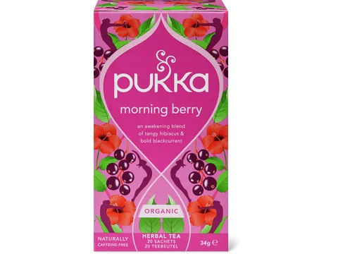 Pukka · Infusion de fruits Morning Berry · Bio, Rooibos, cassis et ginseng 34g