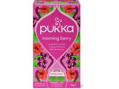 Pukka · Infusion de fruits Morning Berry · Bio, Rooibos, cassis et ginseng 34g