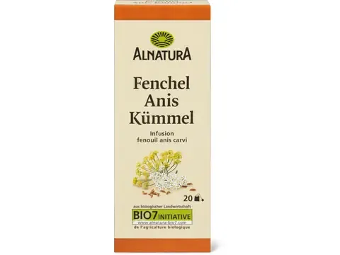 Alnatura · Infusion · Bio, Fenouil, anis et carvi, végétalien 45g