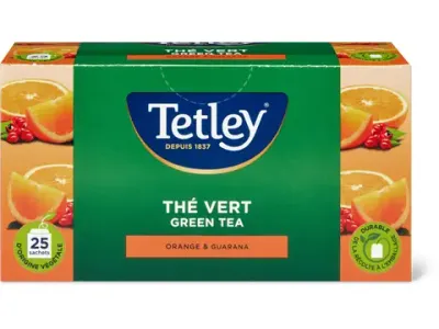 Tetley · Thé vert · Orange &amp; guarana 43.8g