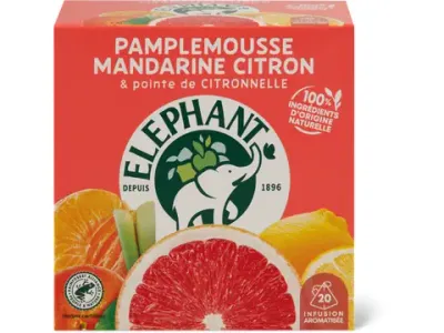 Elephant · Infusion aux fruits · Pamplemousse, mandarine et citron 38g