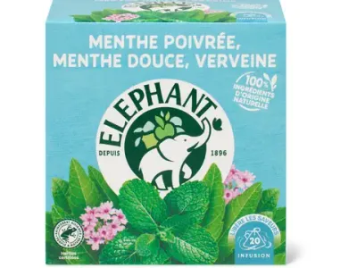 Elephant · Infusion aux plantes · Menthe poivrée et verveine 34g
