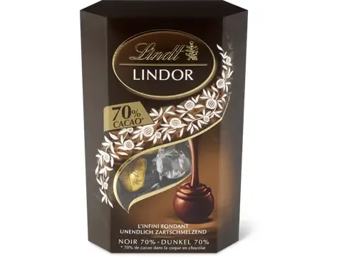 Lindt Lindor · Boules · Noir 70% cacao 200g