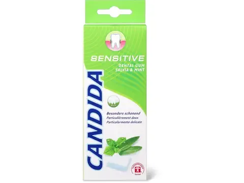 Candida · Sensitive Dental Gum · Salvia &amp; Mint, Sans sucre ajouté 55g