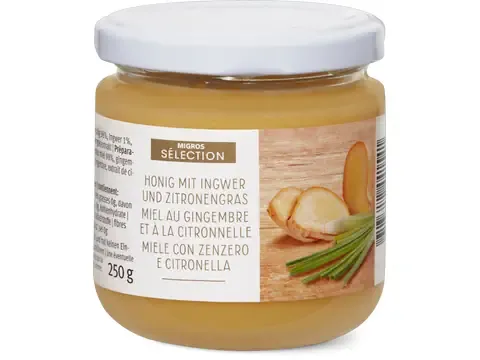 Sélection · Miel · Gingembre et citronnelle 250g