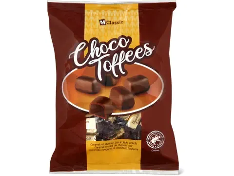 M-Classic · Bonbons Choco Toffees · Caramel enrobé de chocolat noir 400g