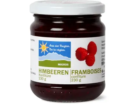 Confiture · De la région, Framboises 230g