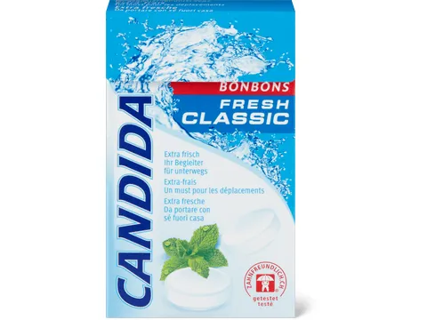 Candida · Bonbons Fresh Classic · Sans sucre ajouté 55g