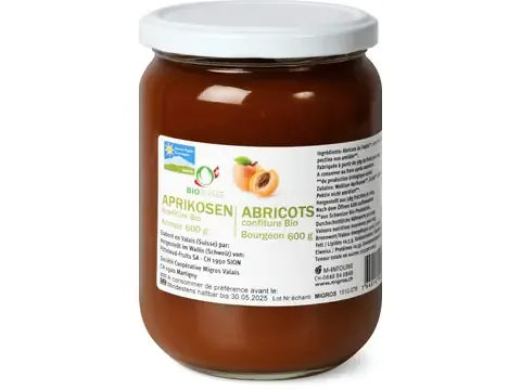 Confiture · De la région, Bio, Abricots 600g