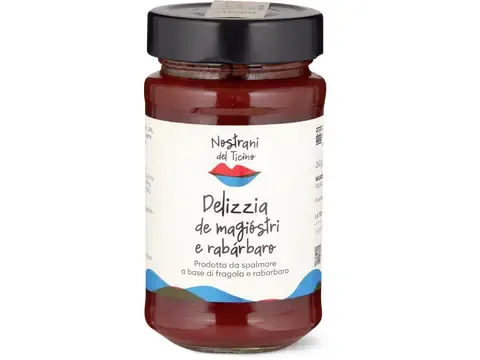 Confiture · Nostrani del Ticino, Fraise et rhubarbe 260g