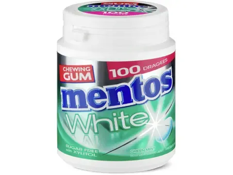 Mentos White · Chewing-gums · Green Mint, Sans sucre ajouté 150g
