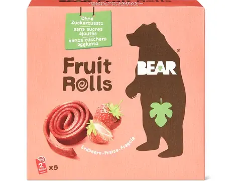 Bear · Fruit Rolls · Fraise, Sans sucre ajouté 100g