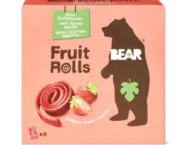 Bear · Fruit Rolls · Fraise, Sans sucre ajouté 100g