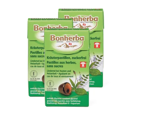 Bonherba · Pastilles aux herbes · Sans sucre ajouté 3x25g