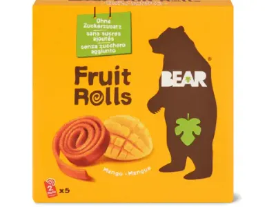 Bear · Fruit Rolls · Mangue, Sans sucre ajouté 5x20g