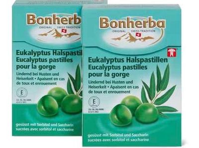 Bonherba · Pastilles pour la gorge · Eucalyptus 2x70g
