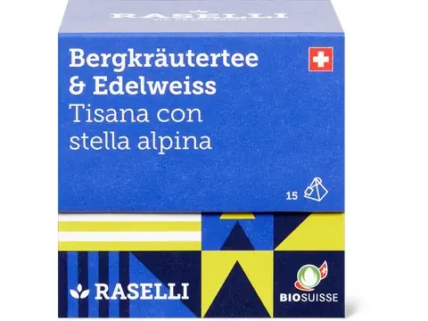 Raselli · Infusion aux herbes de montagne · Bio, Edelweiss 22.5g